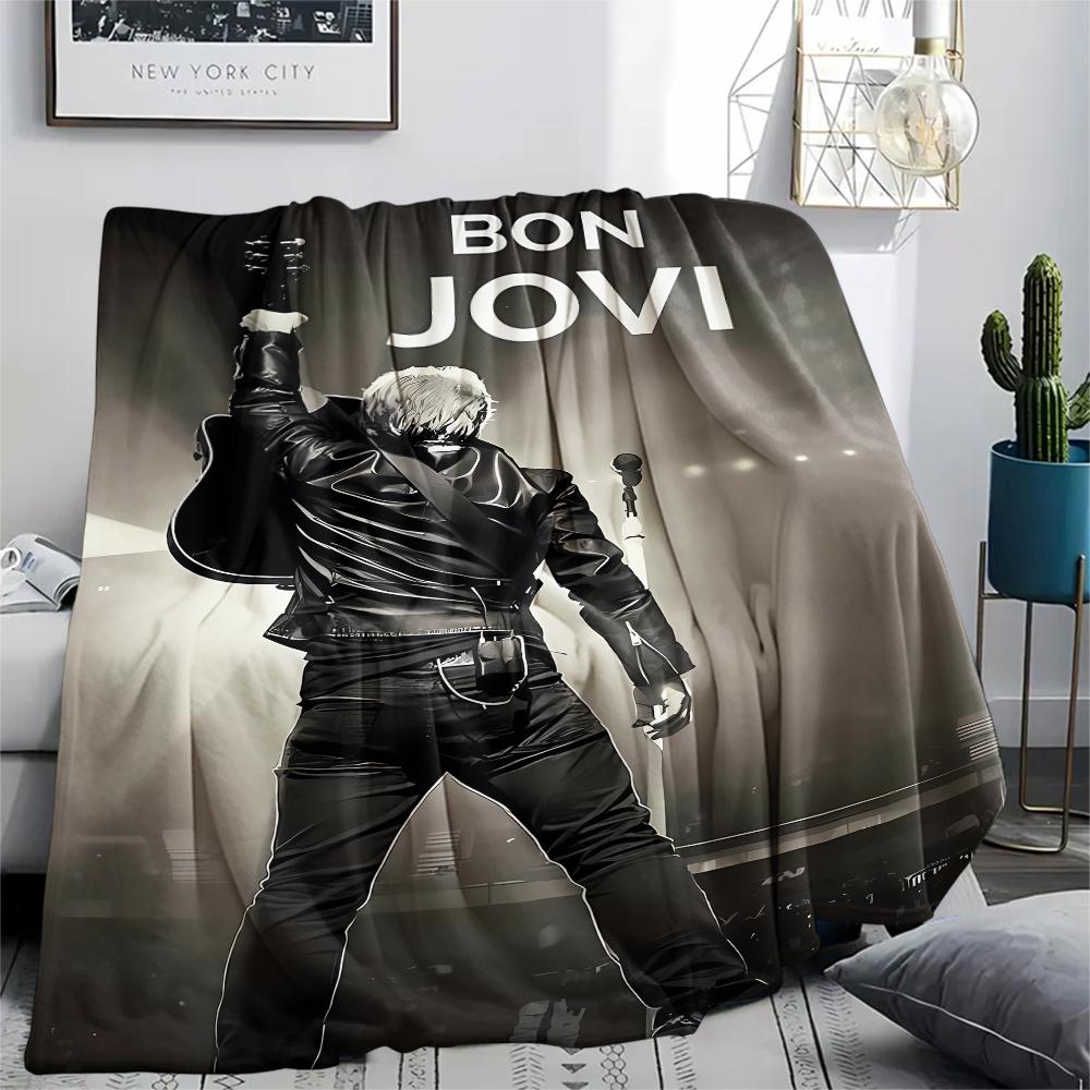 1pz Coperta in Flanella con Stampa di John Francis Bongiovi Jr, Alta Qualità per Tutte le Stagioni, Arredamento per la Casa, Calore e Comfort, Perfetta per Regali di Natale