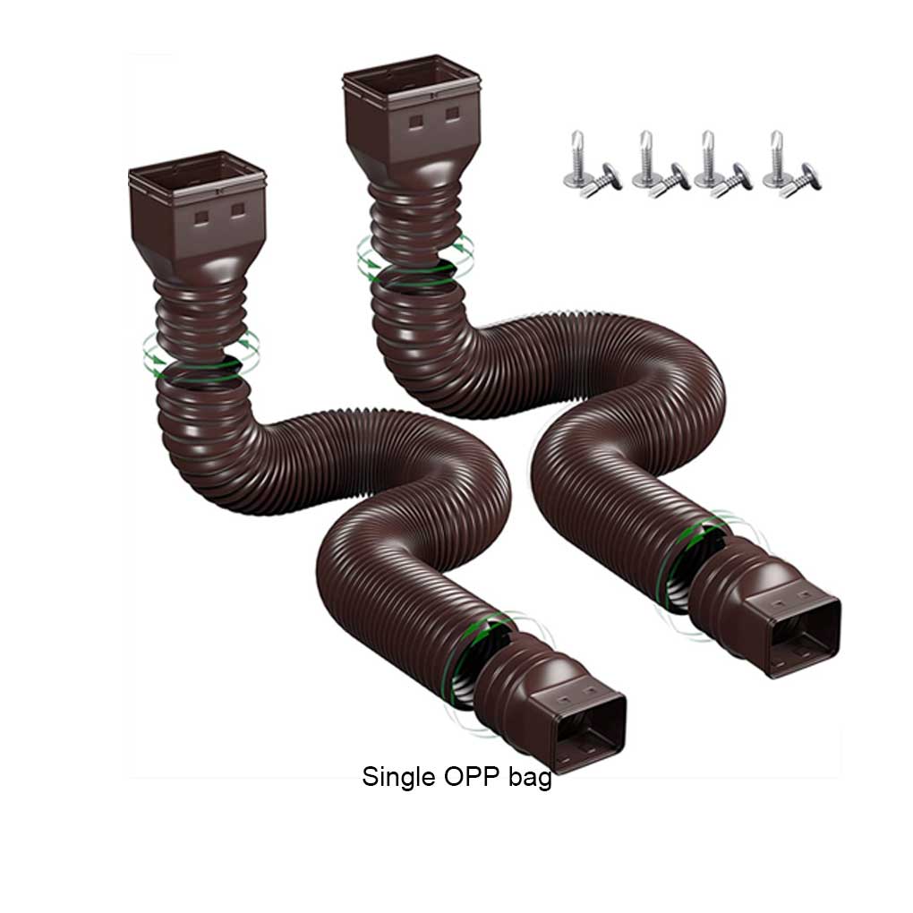 2 Pieces Rain Gutter Downspout Extension  Universal Drain Down Spout Extender Replacement Connector Accessories Black