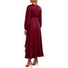 New Hot Sale Spring Autumn Women's Long Sleeve Satin V Neck Dress European American Style
