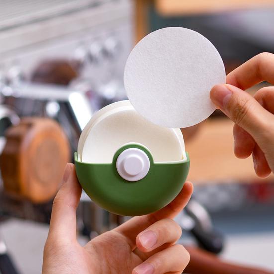 Coffee Filter Paper Storage Container Wall-mounted Round Dust Box Dust-proof & Moisture Proof Food Grade Coffee Filter