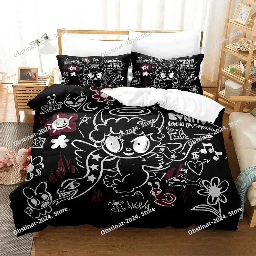 Karol G Manana Sera Bonito Bichota Bedding Set Printed Duvet Cover Sheet Pillowcase Bed Soft Quilt Cover Full Queen King Size