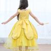 Enchanting Girls Belle Cosplay Princess Dress Yellow Ball Gown For Fancy Parties