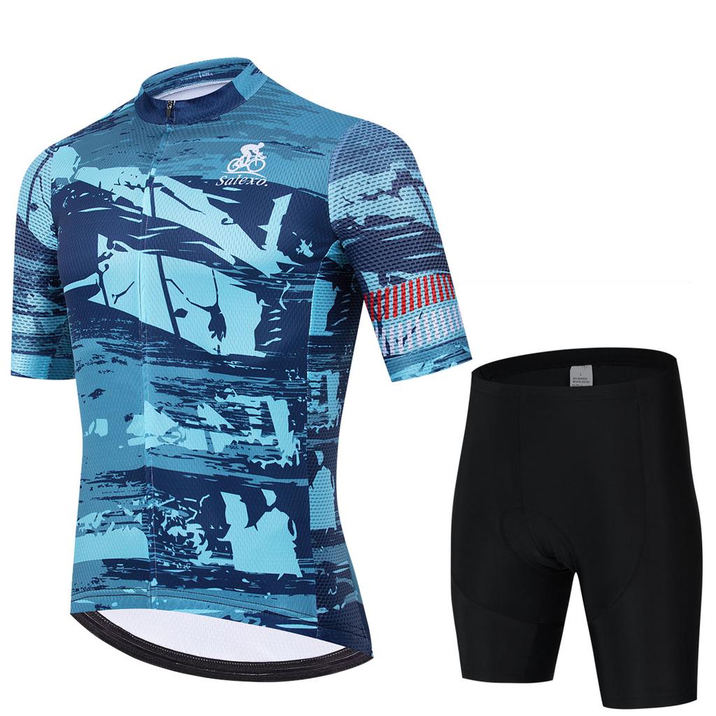 2026 Trend Cycling Jersey Summer Set Men Breathable Bicycle Cycling Clothing Short Sleeve Mountain Bike Jersey Sportswear Suit