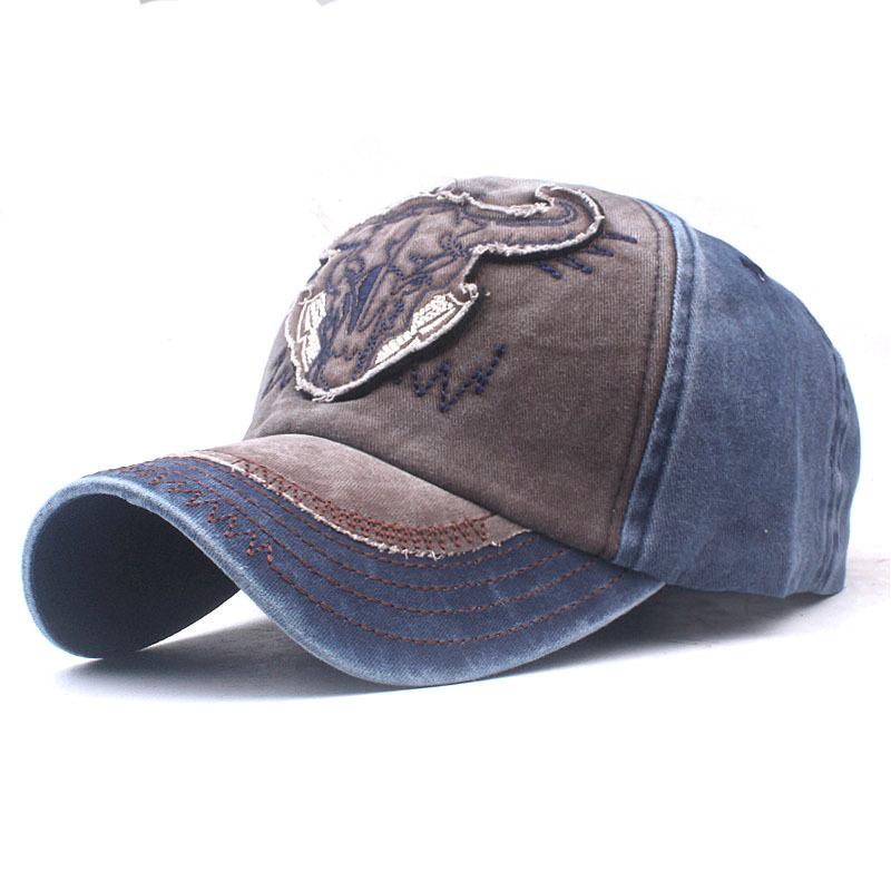 New Washed Cotton Baseball Cap For Men Embroidery Vintage Bull Women Snapback Caps Hats For Men Casquette Sport Hombre Cap