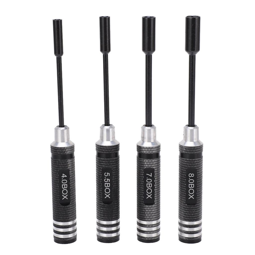 Sekskantmutterdriverhylsesett Fastnøkkelboks Skrutrekkerhylse 4,0 mm 5,5 mm 7,0 mm 8,0 mm med krysshylse