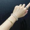 Princess Square Gray Chalcedony Horse Agate Bangle: Women's Luxury Light Madagascar Bangle