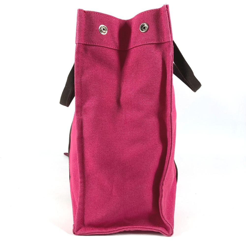 Hermes With Porch Sac De Plage GM Tote Bag Shoulder Bag Canvas pink/Black