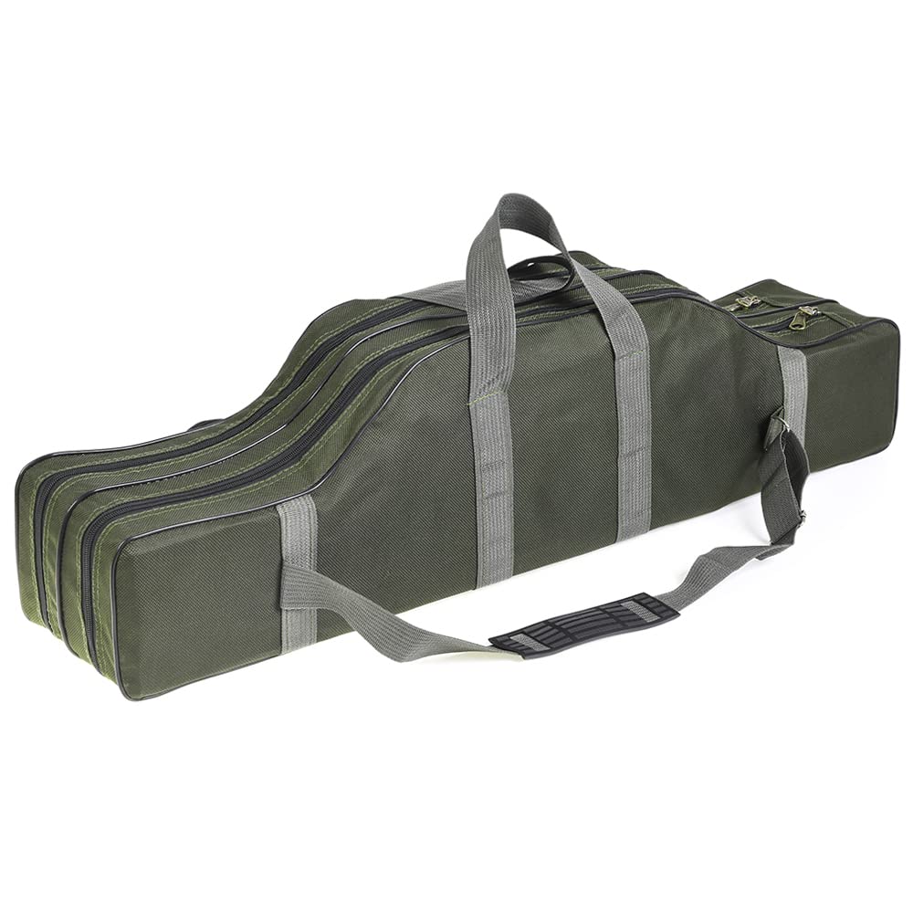 Lixada Portable Fishing Rod Case, Fishing Bag, Fishing Rod Storage Bag, Tackle Bag, 80/100/130/150/170/190cm, Army Green
