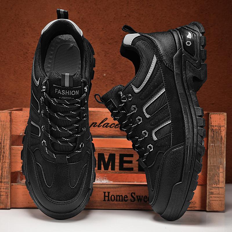 

2025 autumn and winter new outdoor leather boots high-top outdoor Martin boots thick-soled tooling boots locomotive boots retro labor insurance shoes 39 чорний