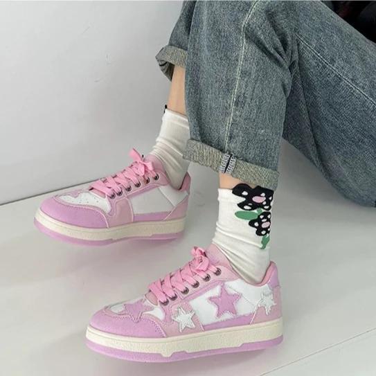 Designer Women's Sneakers Fashion Street Skateboard Shoes Luxury Brand Casual Shoes for Women Lace Up Flats Zapatillas De Mujer