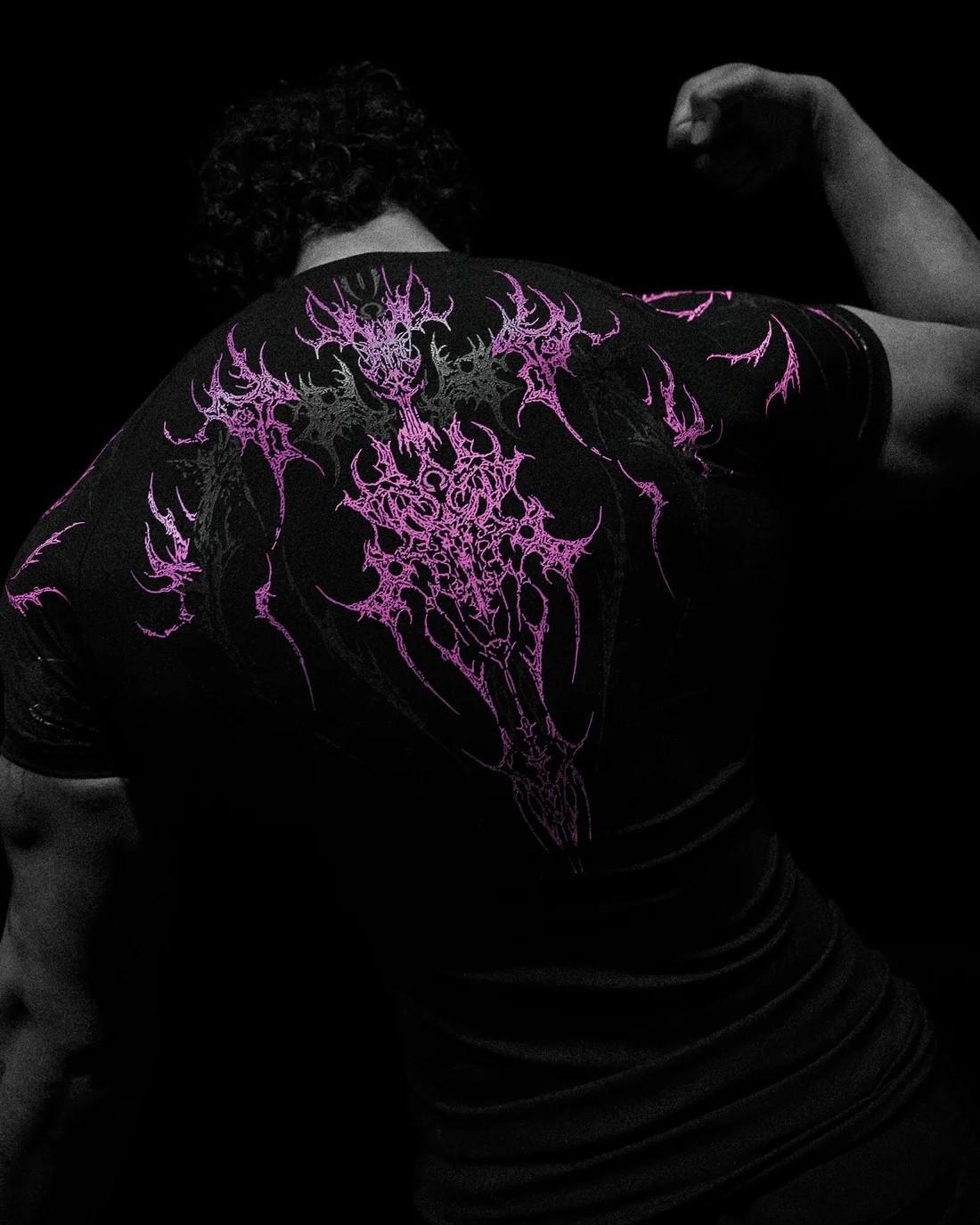 BreatheDivinity 2025 Herren Schnelltrocknendes Enganliegendes Kurzarm Fitnessshirt Extra Small black