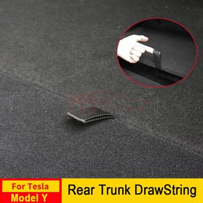 Rear Trunk Rope DrawString For Tesla Model Y Juniper 2026 2026 Open Tail Box Cover Handle Pull Strap Car Organizer Accessories