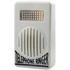 White Telephone Ringer Amplifier Bell Extra-Loud Telephone/Phone Ringer Use Safety Small In Size and Light In Weight,External Ringer for Cell Phone