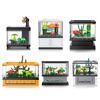 1 Conjunto Série Aquário de Peixes Micro Blocos de Construção Brinquedo Decoração de Mesa Modelo Decoração Criativa para Casa Presente Para Crianças (Ensacado)