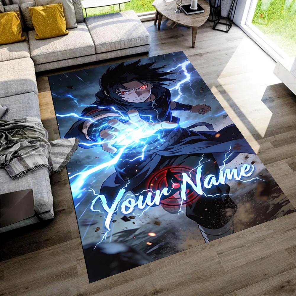 Naruto Character Customizable Name Floor Mat Design for Outdoor Bedrooms Study room Kitchen Anti-slip Rug Anime Office Decor Wedding Party Gift