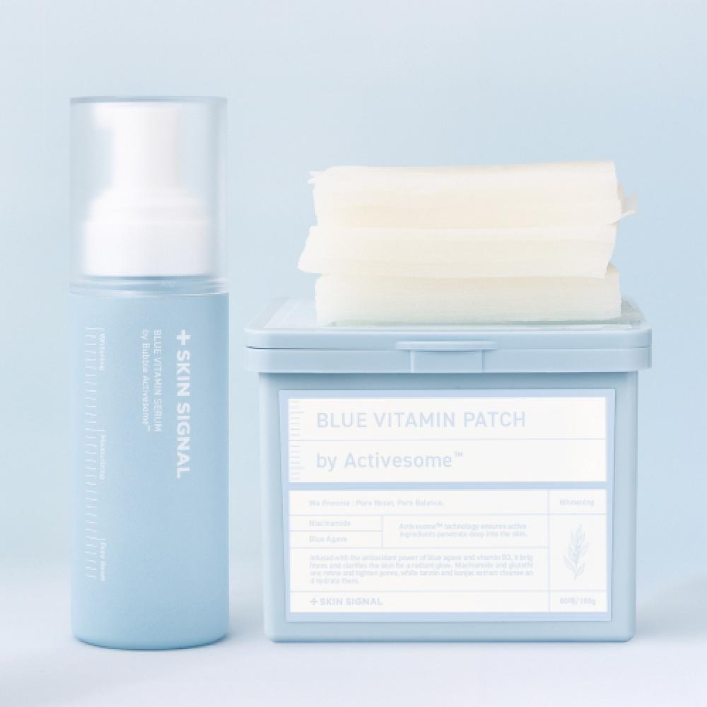 Skinsignal [pore Care Set] Blue Vitamin Bubble Serum 70ml + Blue Collagen Patch 80 Sheets BLUE BUBBLE SERUM+VITAMIN PATCH