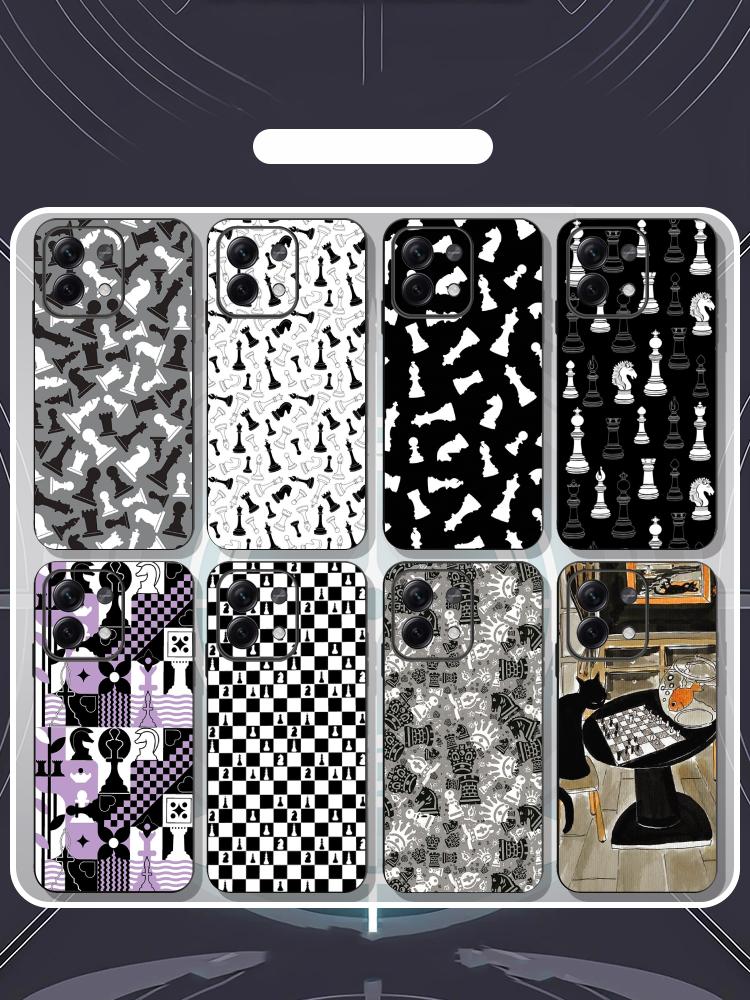 Stylish Chess retro simple design Phone Case For Redmi Note 14 13 12 11 Pro Plus S 5G 14C A3 Soft Black Phone Cover