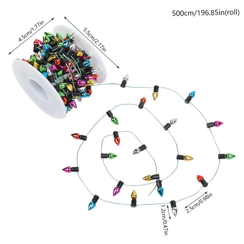 

5m Christmas Colorful Bulbs String Garland Xmas Tree Ornaments 2025 Christmas Home Decoration New Year Gift DIY Craft Not LED