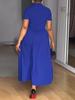 Women's Casual Elegant Slim A-line Dress - Short-Sleeved, Lapel Design
