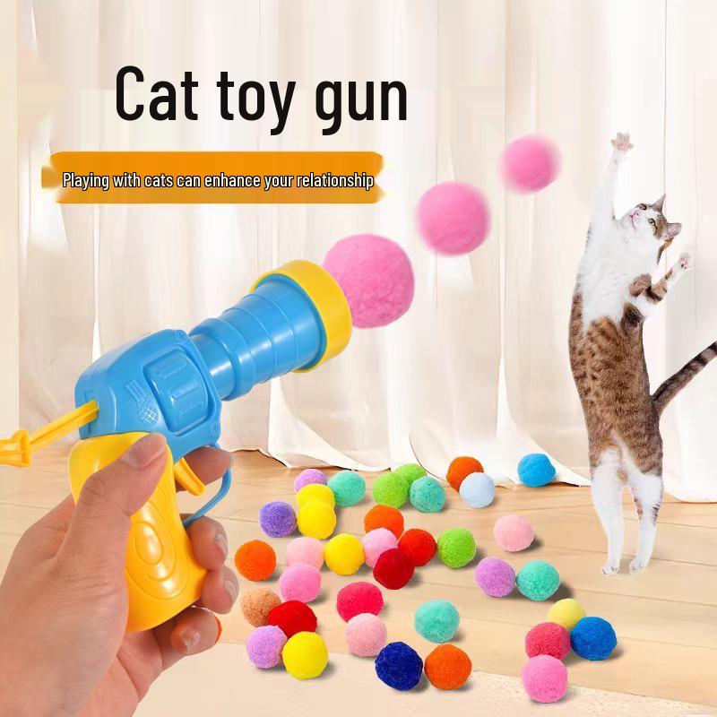 Interactive Cat & Dog Toy Gun Launcher for Self-Play