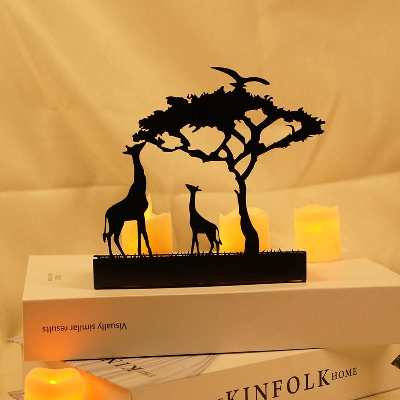 Łoś Słoń Żyrafa Świecznik Naczynie na świeczkę Zwierzę Świecznik Sztuka nordycka Biżuteria Dekoracja domu Metalowe ozdoby na świecznik