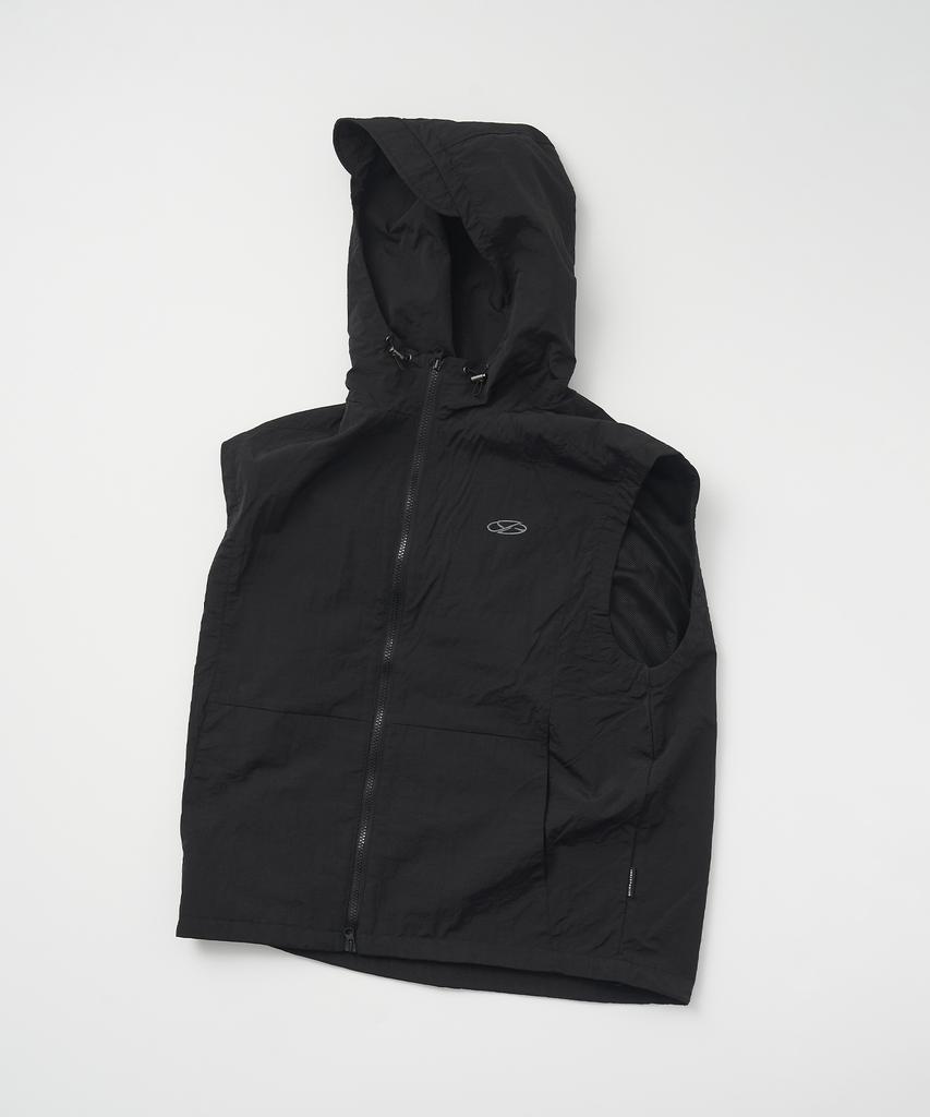 1993Studio Symbol Logo Nylon Hooded Vest_Black