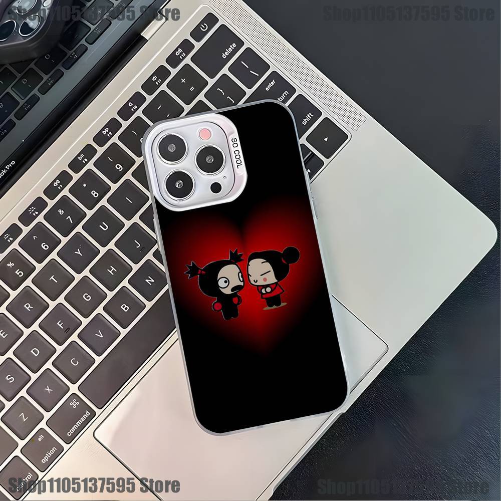 Pucca Cute Love Phone Case For iPhone 17,16,15,14,13,12,11,Pro,XS,Max,Plus,Mini,SE4,E White Matte Shockproof Cover