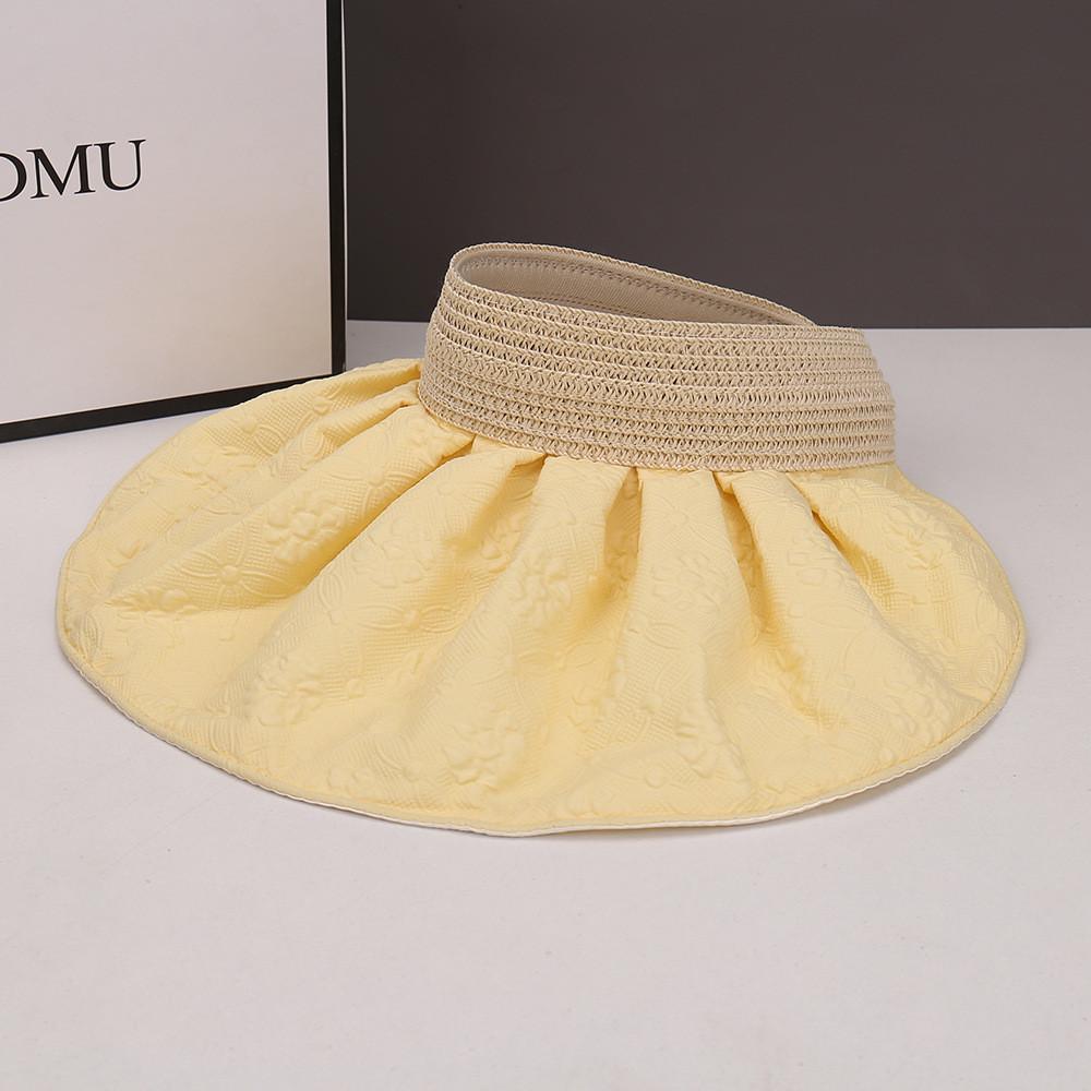 Summer Womens Black Vinyl Open Top Hat With Wide Brim For Sun Protection Sunhat For Outdoors
