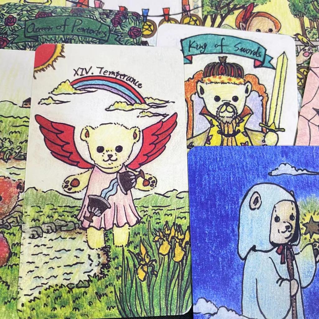 10.3x6cm Muppet Bear Tarot Gilded Green