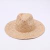 New Natural Raffia Jazz Sun Hats Men and Women's Summer Manual Woven Straw HatFashion Sun Protection Sunshade Beach Hat Panama