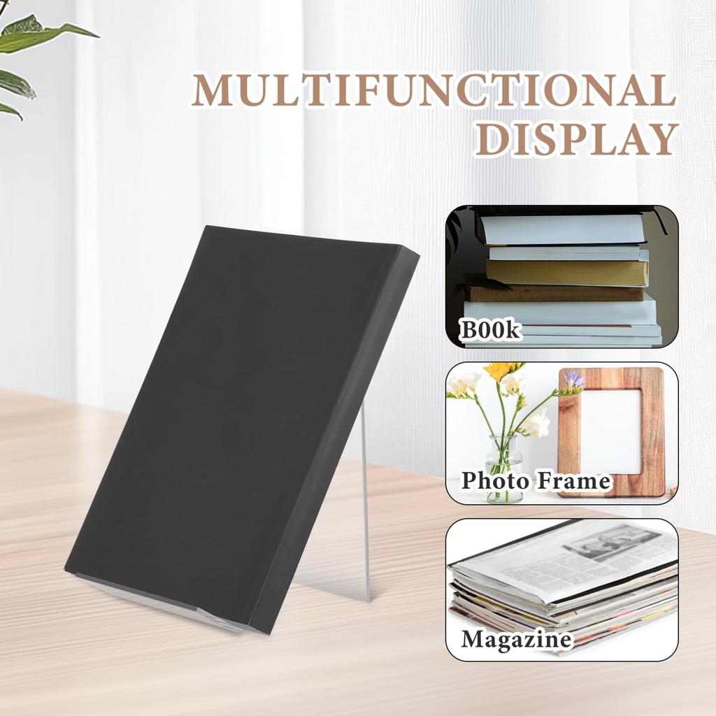 STOBOK Acrylic Stands, Display Stands, 6-Piece Tabletop Display Stand, Book Stand, Record Stand, Bookshelf, Clear Acrylic Base, Display Shelf