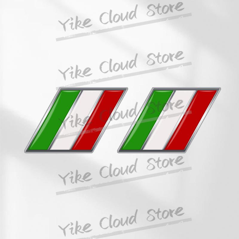2Pcs German French Italian National Flag Tricolor Flag Emblem Car Styling 3D Metal Badge Body Side Trunk Self Adhesive Stickers