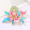 Delicate Women's Peony Brooch Pin with Enamel Finish and Pearls Accent Adds Elegant Charm to Any Stylish Look Styles