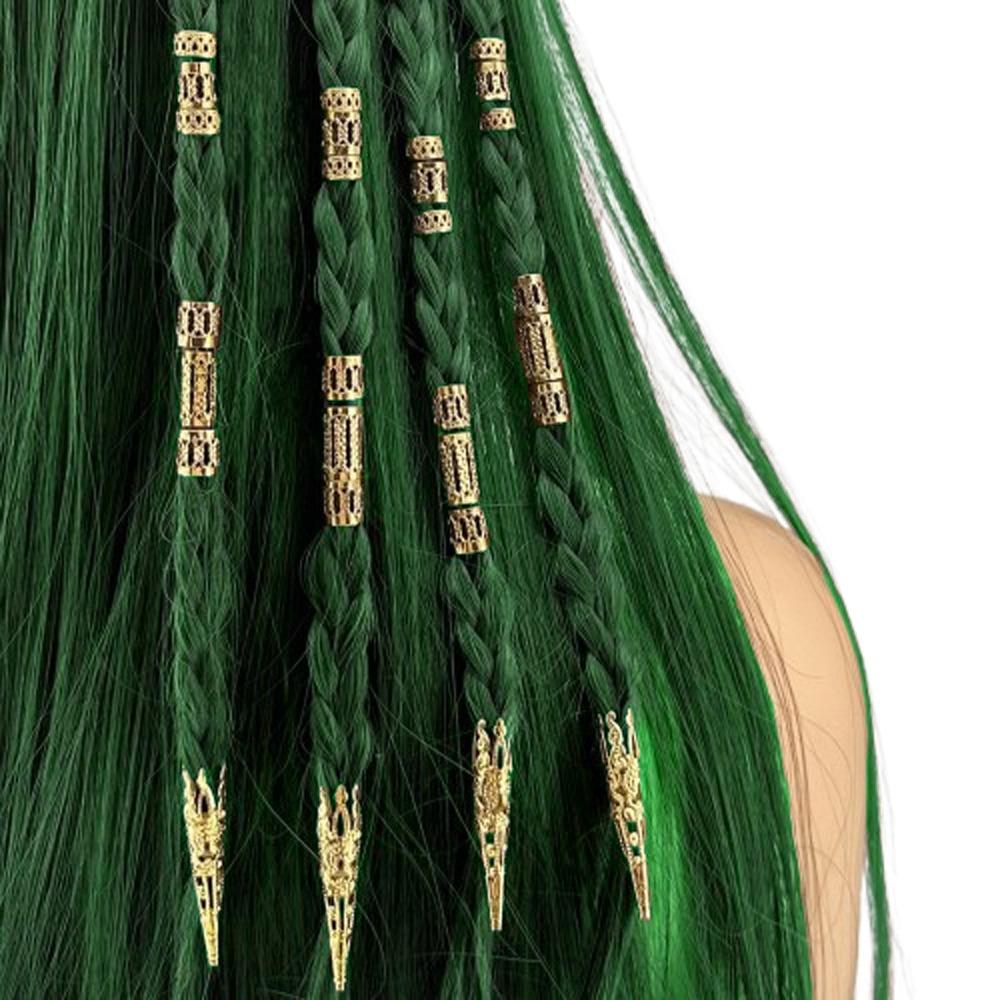 50pcs Dread Locks Hollow Out Hair Ring Metal Cuff Clips Hair Braid Tubes  Hair Jewelry