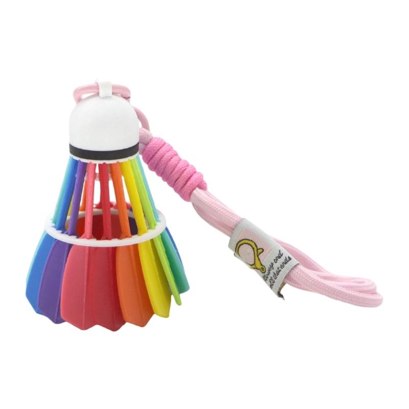 Portable Badminton Shaped Decoration Keychain Polylactic Acid Colorful Designs Multipurpose Accessory for Everyday Life