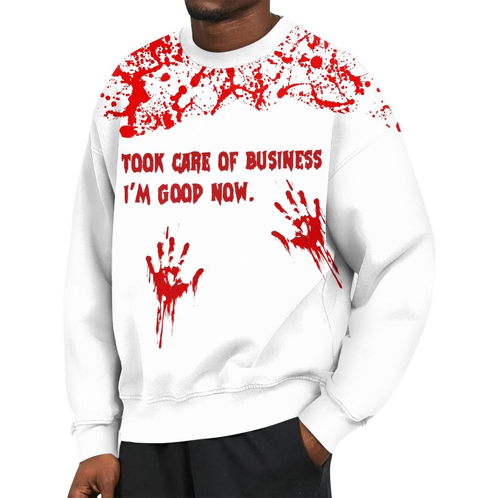 Men'S Printed Sweatshirt Outdoor Ethnic Printed Loose Long Sleeved