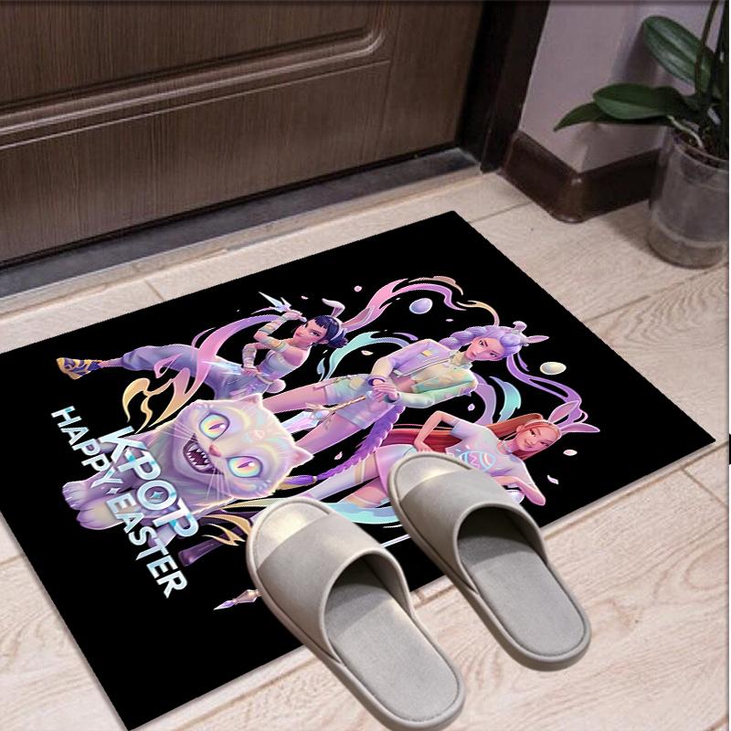 KPop Demon Hunters Pattern Rug, Indoor/Outdoor Mat, for Picnic, Gameroom, Bedroom, Office, Living Room, Home Decor Carpet, Birthday Gift