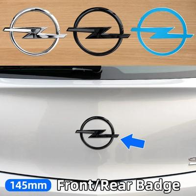 145mm 3D ABS Nero/Argento Griglia Anteriore Auto Emblema Cofano Cofano Stemmino Baule Posteriore Adesivo Logo Per Opel Astra Insignia Corsa Zafira Bj5 8w
