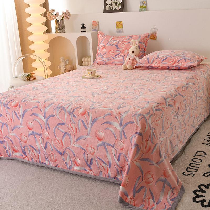 Melkevelur Laken, Vinter Pluss Velur, Fortykket, Mykt, Hudvennlig Seng, Velurteppe, Dobbeltsidig Velur, Tynt Vinter Dobbelbrukslaken