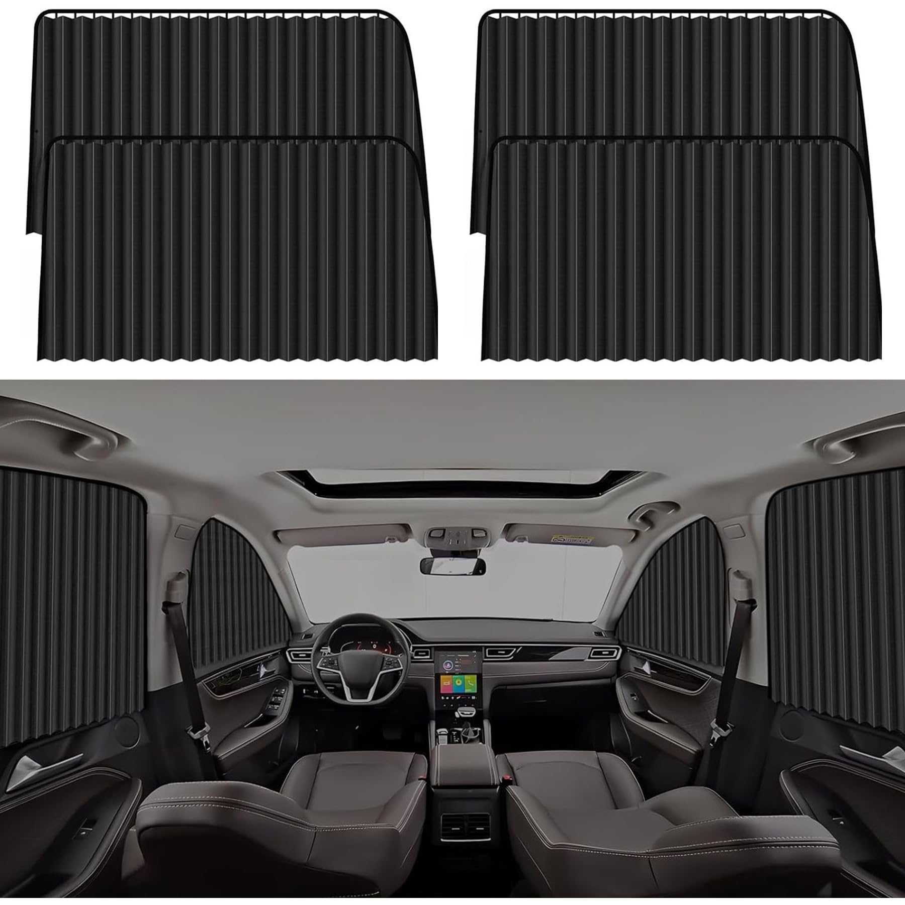 

CZEAR Автомобильная шторка, Магнитная шторка, Светоблокировка, Для сна ночью, Солнцезащитная шторка, Боковая плиссировка, Солнцезащитная шторка, УФ (Black, 40 x 88cm чёрный