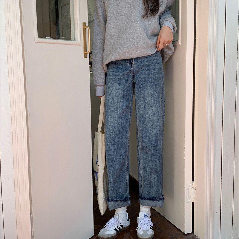 

High-Waisted Wide-Leg Jeans: Loose, Slimming, Versatile Retro Style for Spring and Autumn S