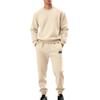 Herren-Sweatshirt und Hosen-Set im amerikanischen Stil für Herbst/Winter, locker geschnitten, thermisch gefüttert mit Fleece, minimalistisch, lässig, mit Rundhalsausschnitt