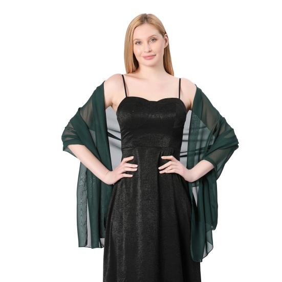 Sciarpa Sottile in Chiffon Monocolore per Abito da Sera Sposa Damigella d'Onore Abito da Sposa Cheongsam Sciarpa da Festa