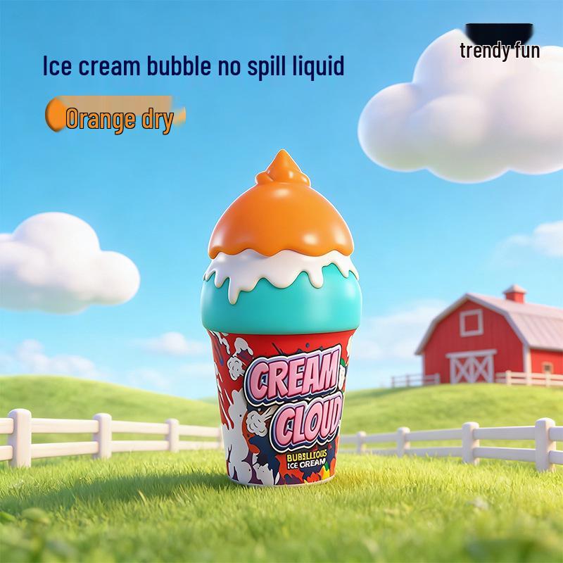 Children s Inverted Bubble Wand Cup - Outdoor Ice Cream Sprinkle Bubble Toy