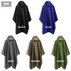 KAKELO Regen Solid Einfaches Design Herren 3-Wege Poncho, Farbe, (Schwarz)