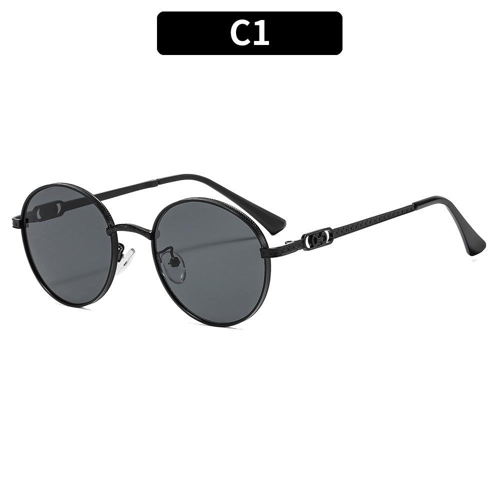 Женские солнцезащитные очки - унисекс модные круглые металлические солнцезащитные очки