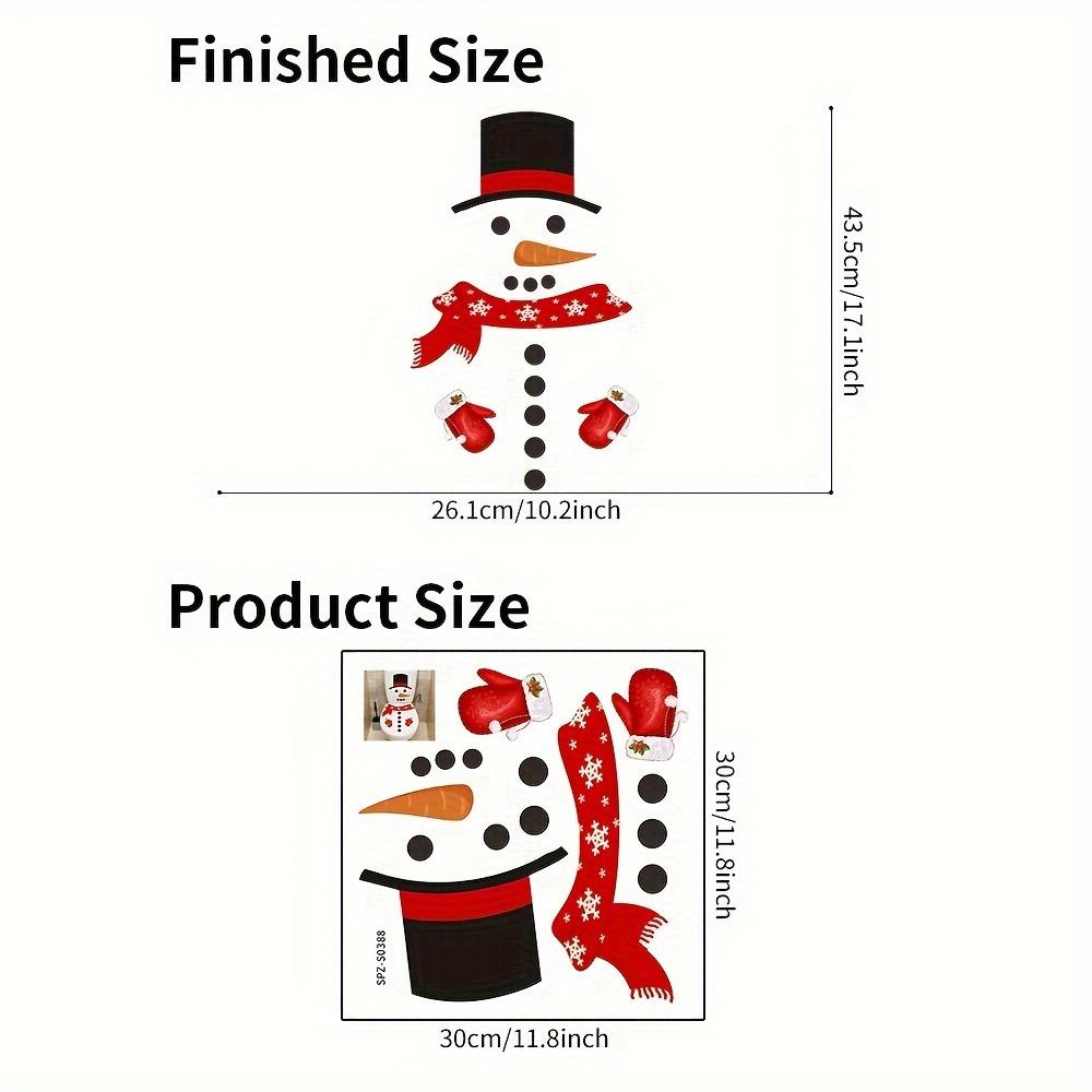Christmas Snowman Toilet Decoration Stickers with Festive Snowman, Red Scarf & Snowflakes Design, Bathroom Decorations Christmas