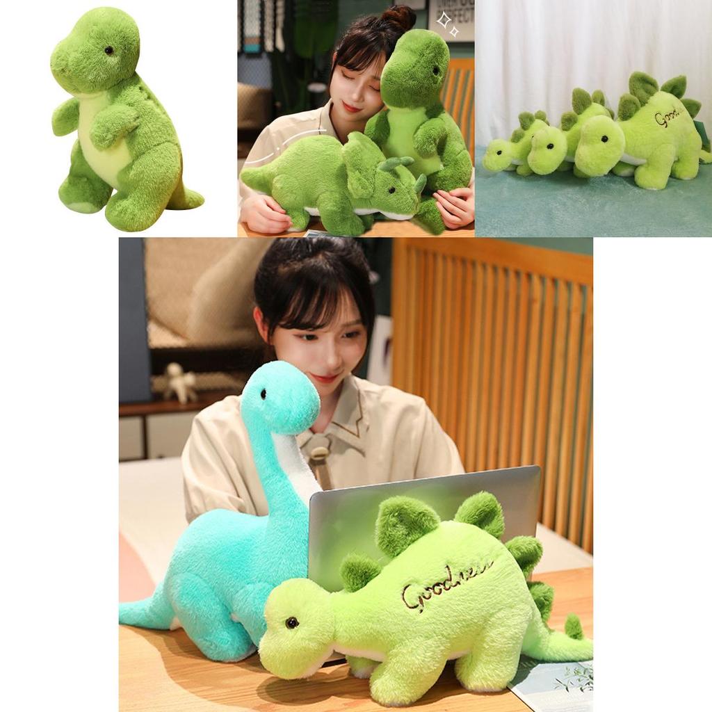 Jurassic Dinosaur Park Plush Toy Green Stegosaurus Triangular Dragon Tyrannosaurus Rex Cartoon Stuffed Animal