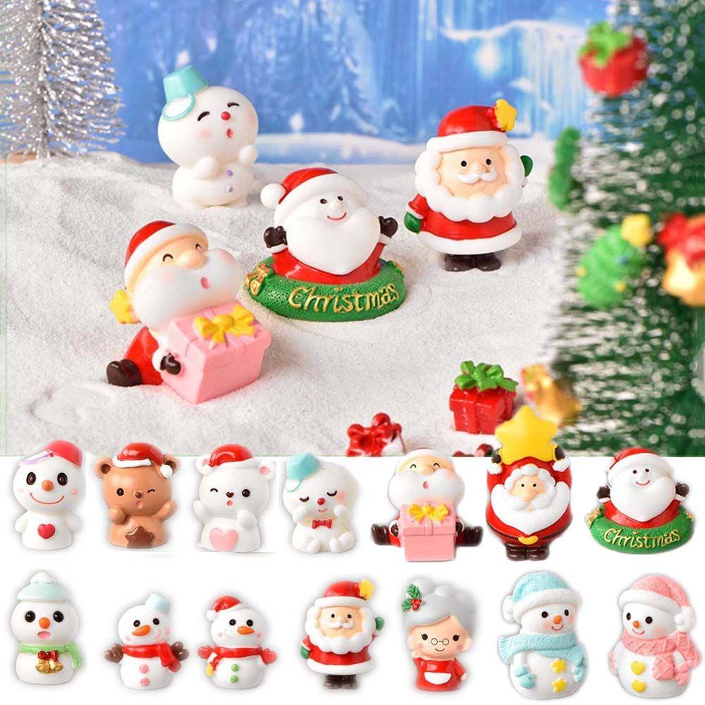 Model Miniature Dairy Sheep Little Statue Christmas Tree Figurines Micro Landscape Santa Claus