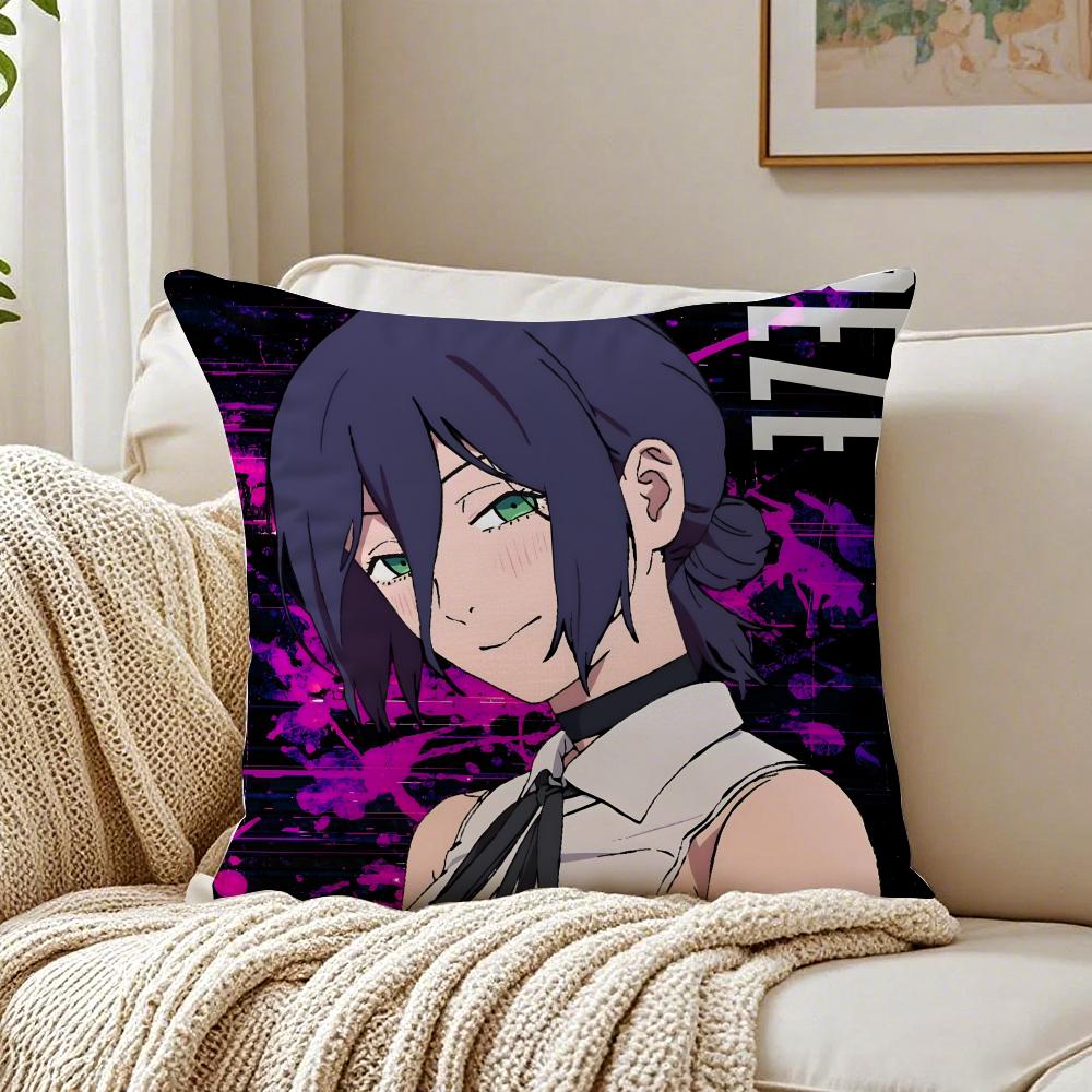 anime violent CChainsaw MMan Cushion Cover Pillowcase Antidustmite living Room Sofa Decor Cushion Room